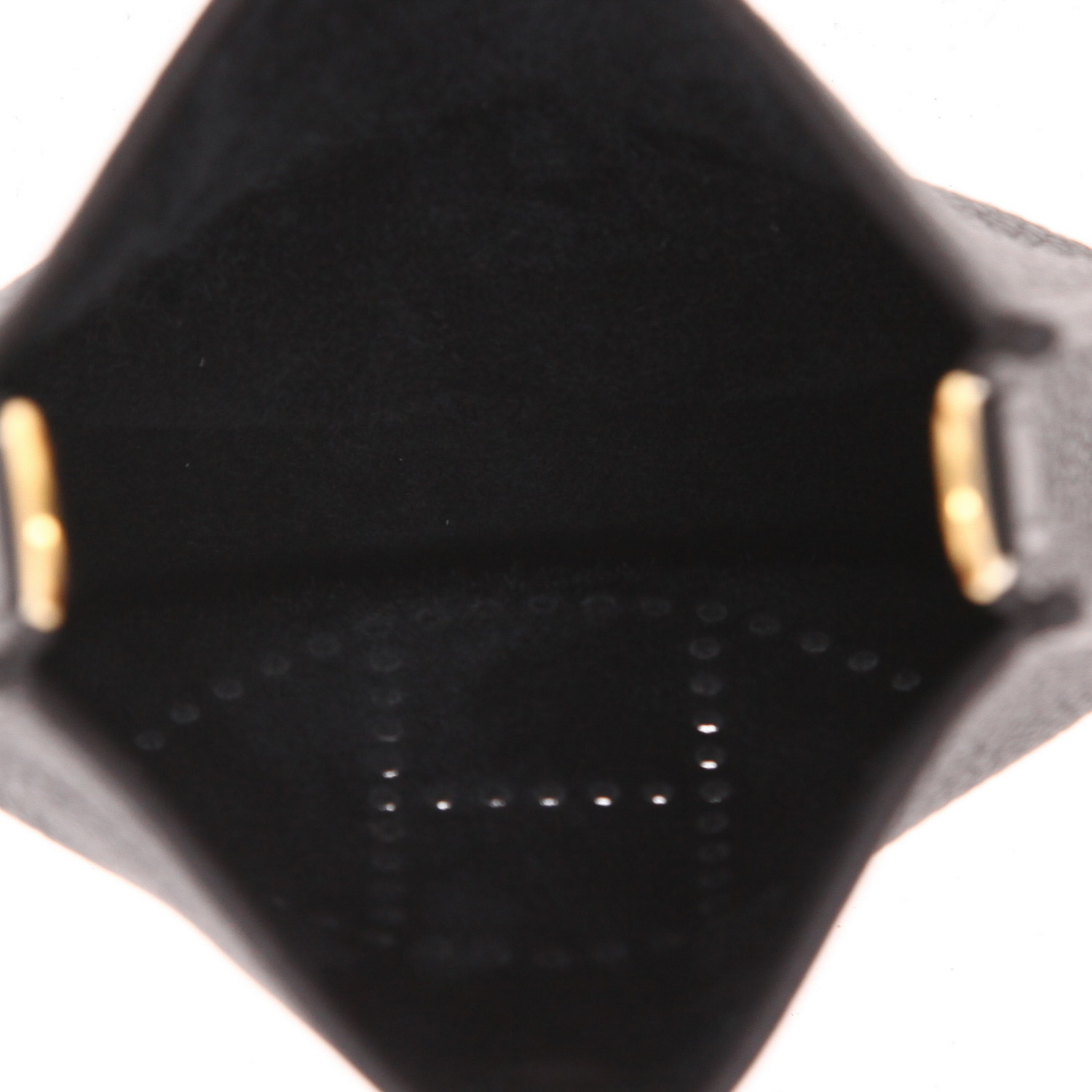 Sac bandoulière Hermès  Mini Evelyne en cuir taurillon clémence noir - Detail D3