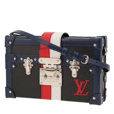 Louis Vuitton  Petite Malle shoulder bag  in navy blue, red and white epi leather
