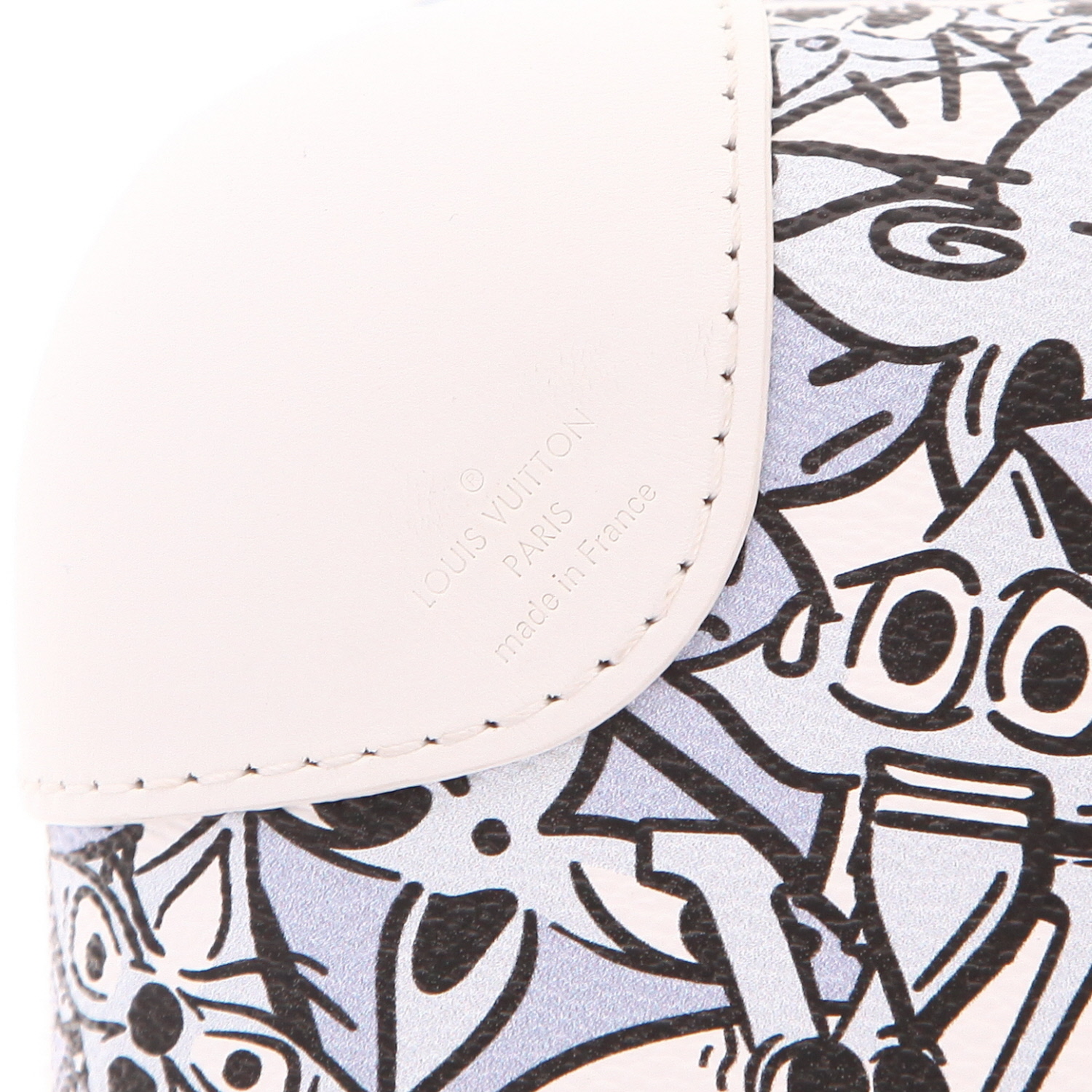 Louis Vuitton  Horizon 55 rigid suitcase  in multicolor canvas  and white leather - Detail D2