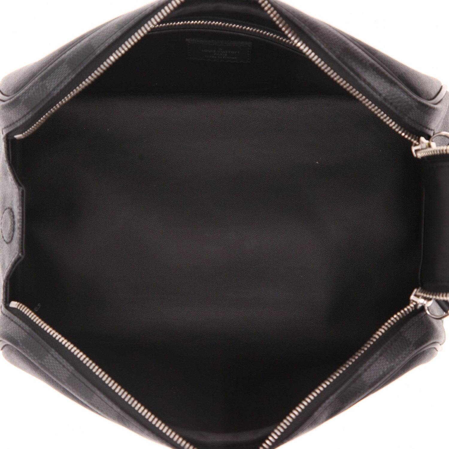Nécessaire de toilette Louis Vuitton  Dopp Kit en toile damier graphite et cuir noir - Detail D3
