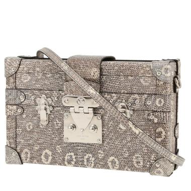 Bauletto Louis Vuitton  Petite Malle in lucertola beige e grigia
