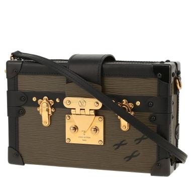 Sac bandoulière Louis Vuitton  Petite Malle en cuir épi vert-kaki et cuir noir