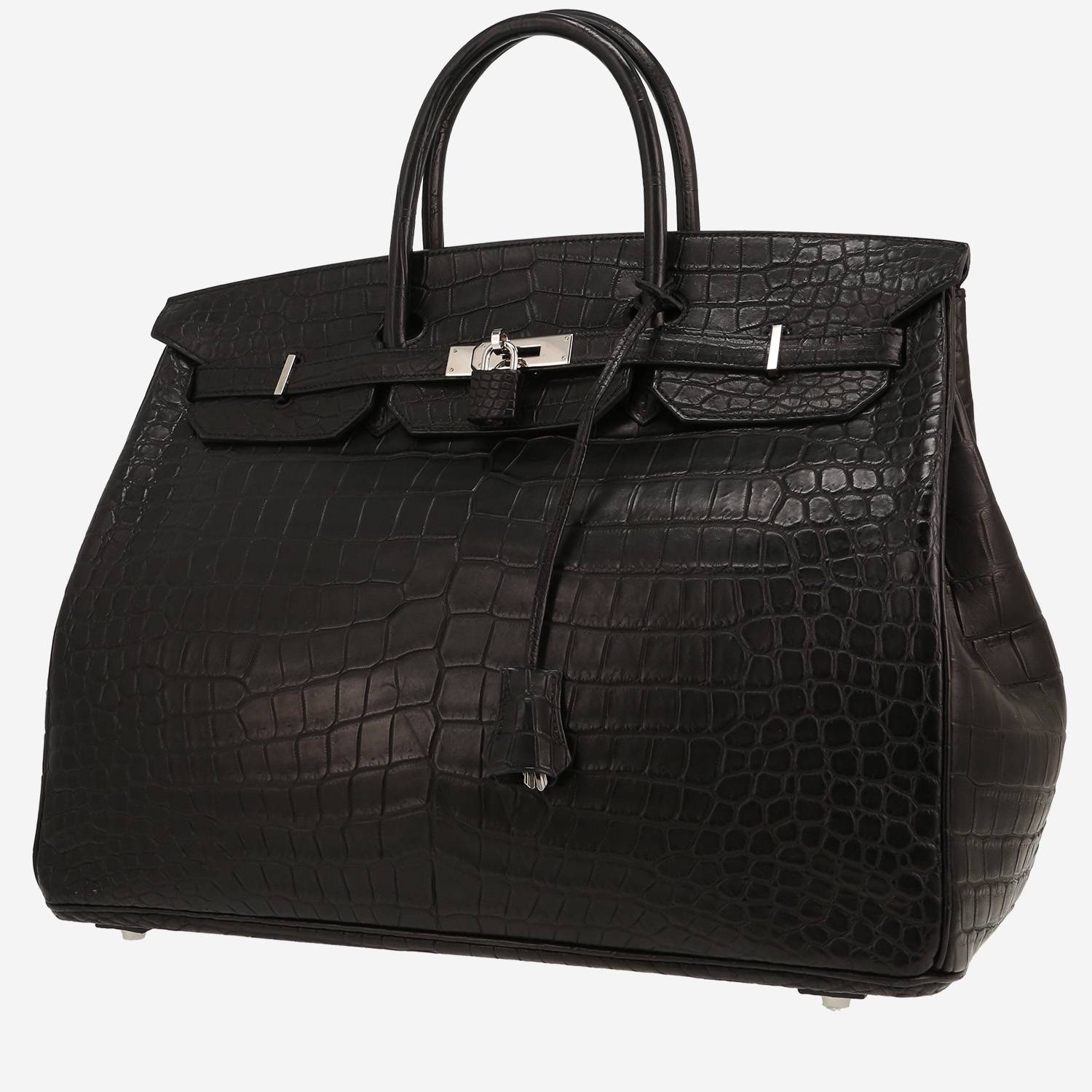 Borsa Hermès  Birkin 40 cm in coccodrillo marino nero