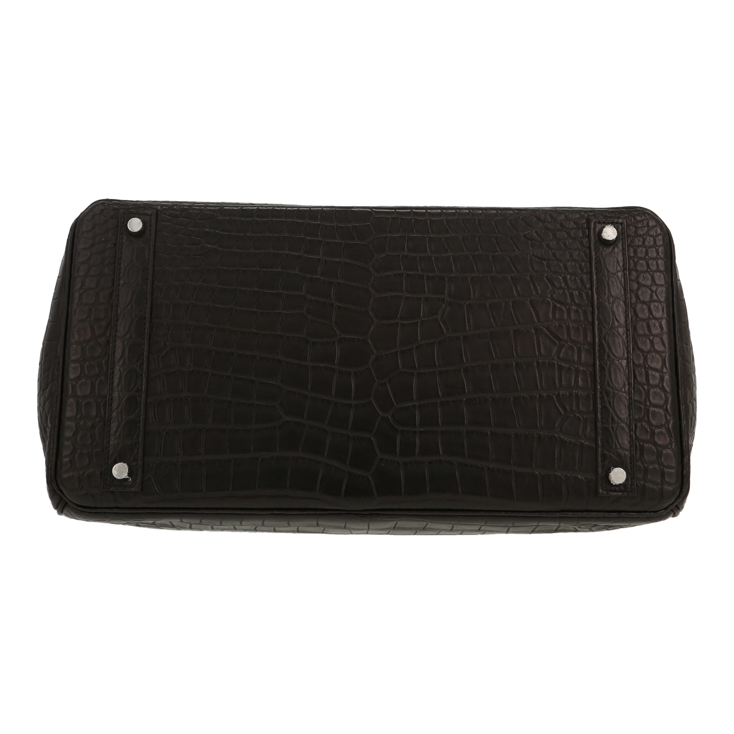 Sac à main Hermès  Birkin 40 cm en crocodile porosus noir - Detail D1