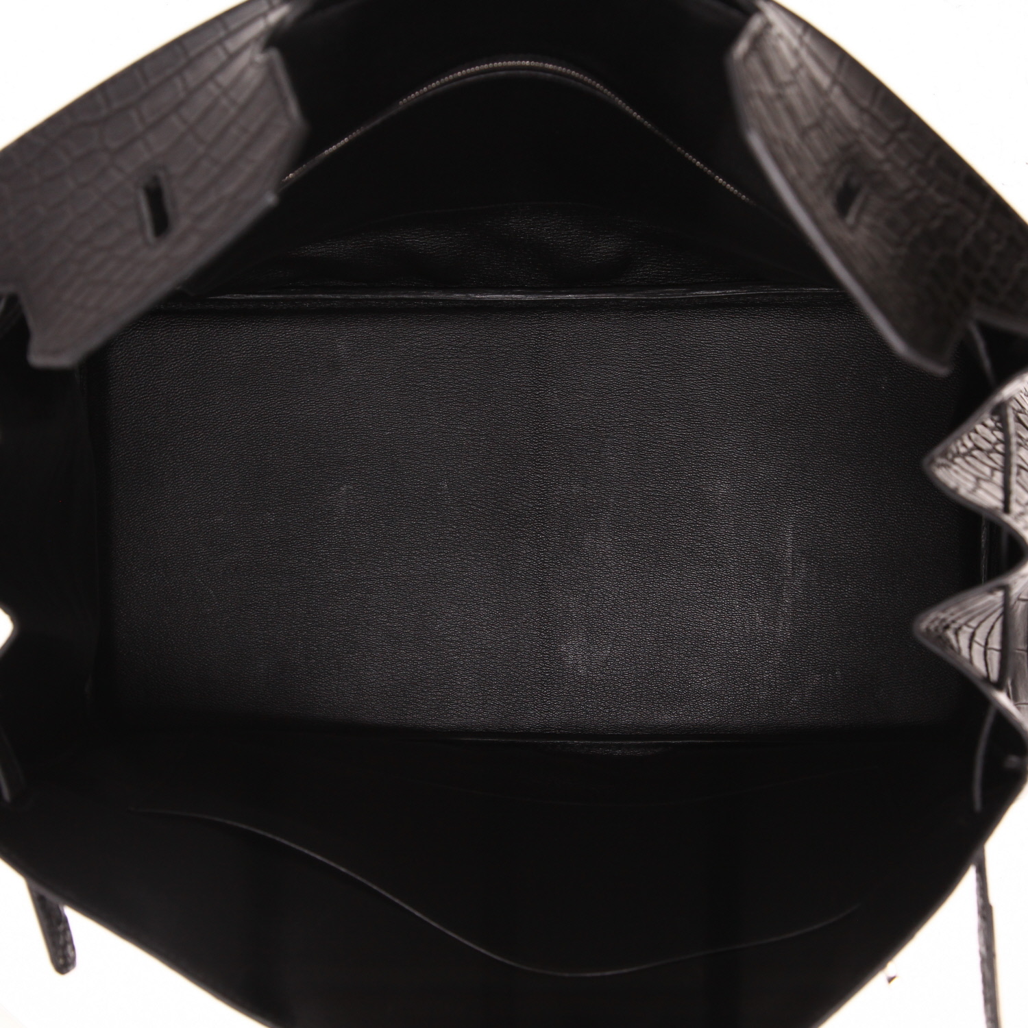 Bolso de mano Hermès  Birkin 40 cm en cocodrilo porosus negro - Detail D3