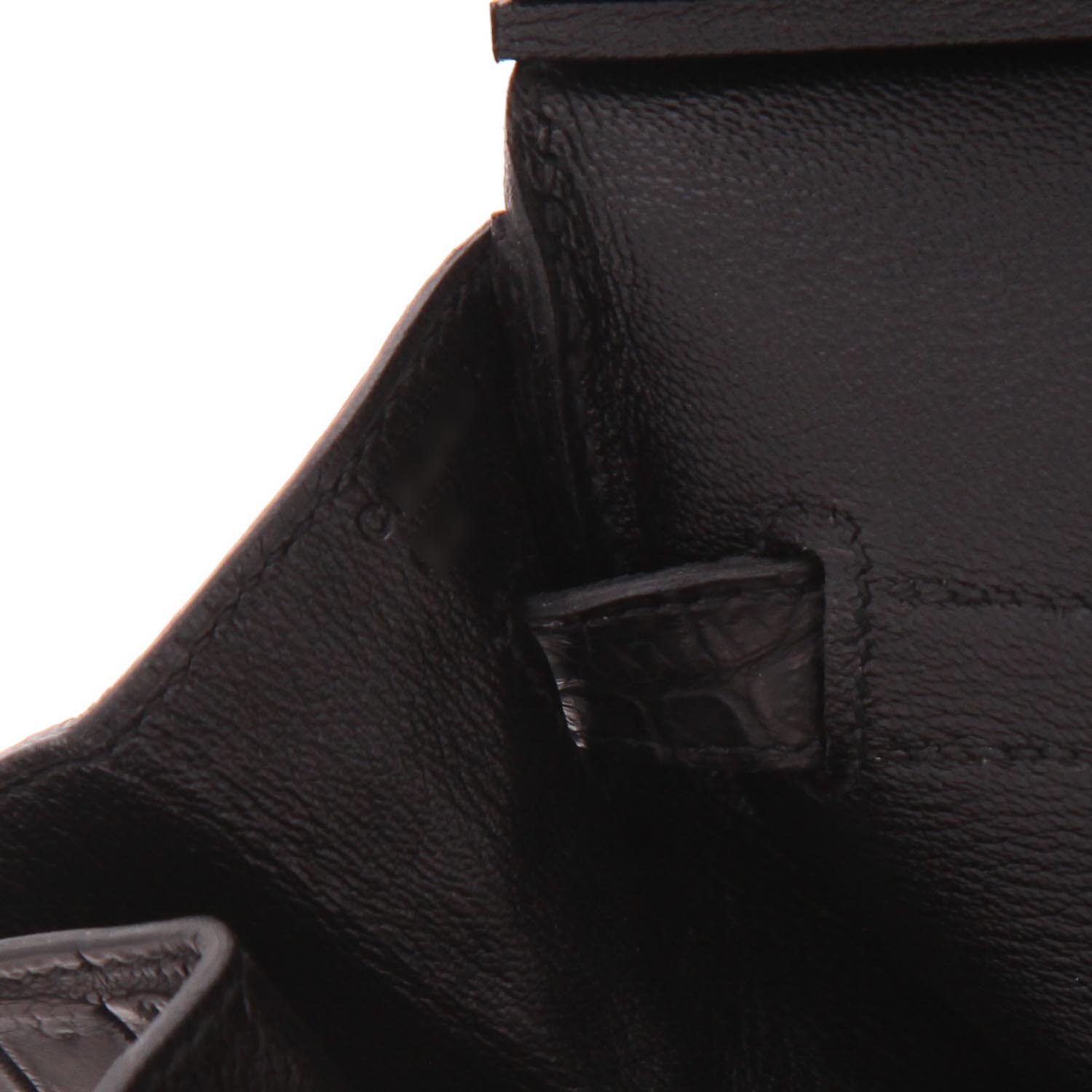 Hermès  Birkin 40 cm handbag  in black porosus crocodile - Detail D4