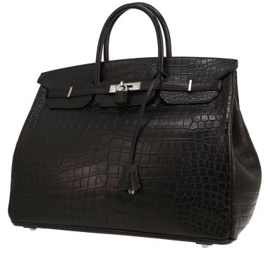 Borsa Hermès  Birkin 40 cm in coccodrillo marino nero