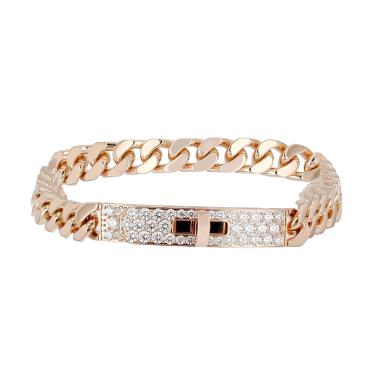 Bracelet Hermès Kelly Gourmette en or rose et diamants