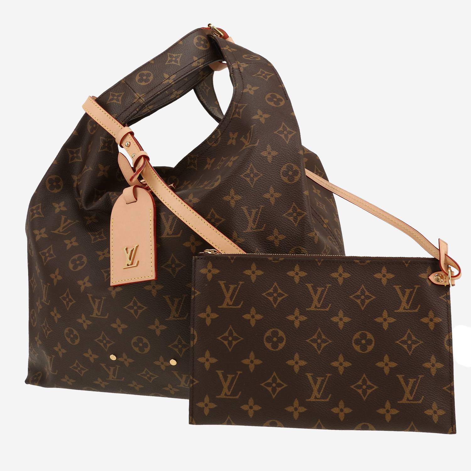 Bolso de mano Louis Vuitton  Atlantis en lona Monogram marrón y cuero natural