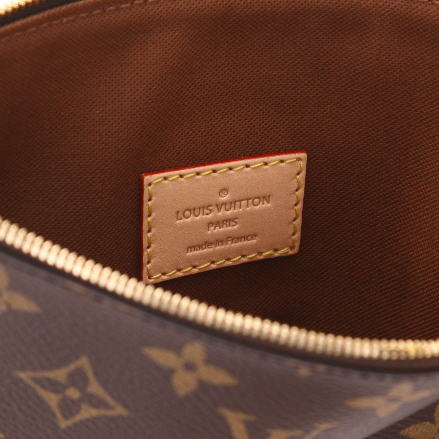 Bolso de mano Louis Vuitton  Atlantis en lona Monogram marrón y cuero natural - Detail D2