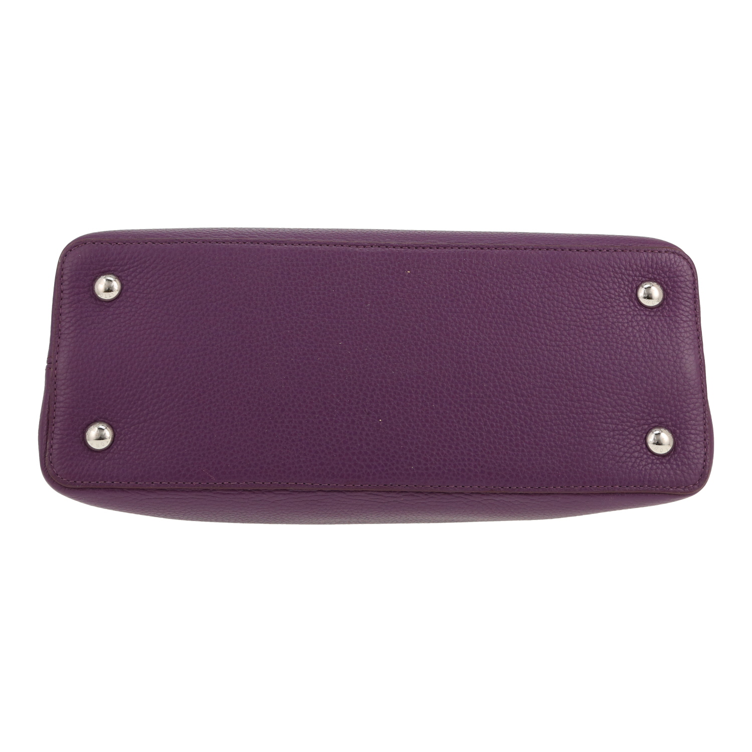 Bolso de mano Louis Vuitton  Capucines en cuero taurillon clémence violeta - Detail D1