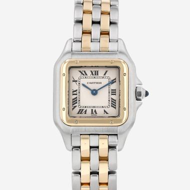 Montre Cartier Panthère petit modèle  en or et acier Ref: Cartier - 1120  Vers 1990