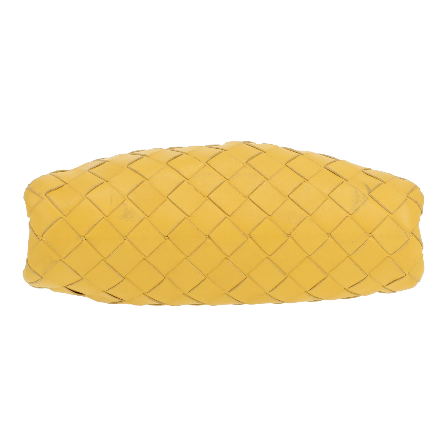 Borsa a tracolla Bottega Veneta  Pouch mini  in pelle intrecciata gialla - Detail D1