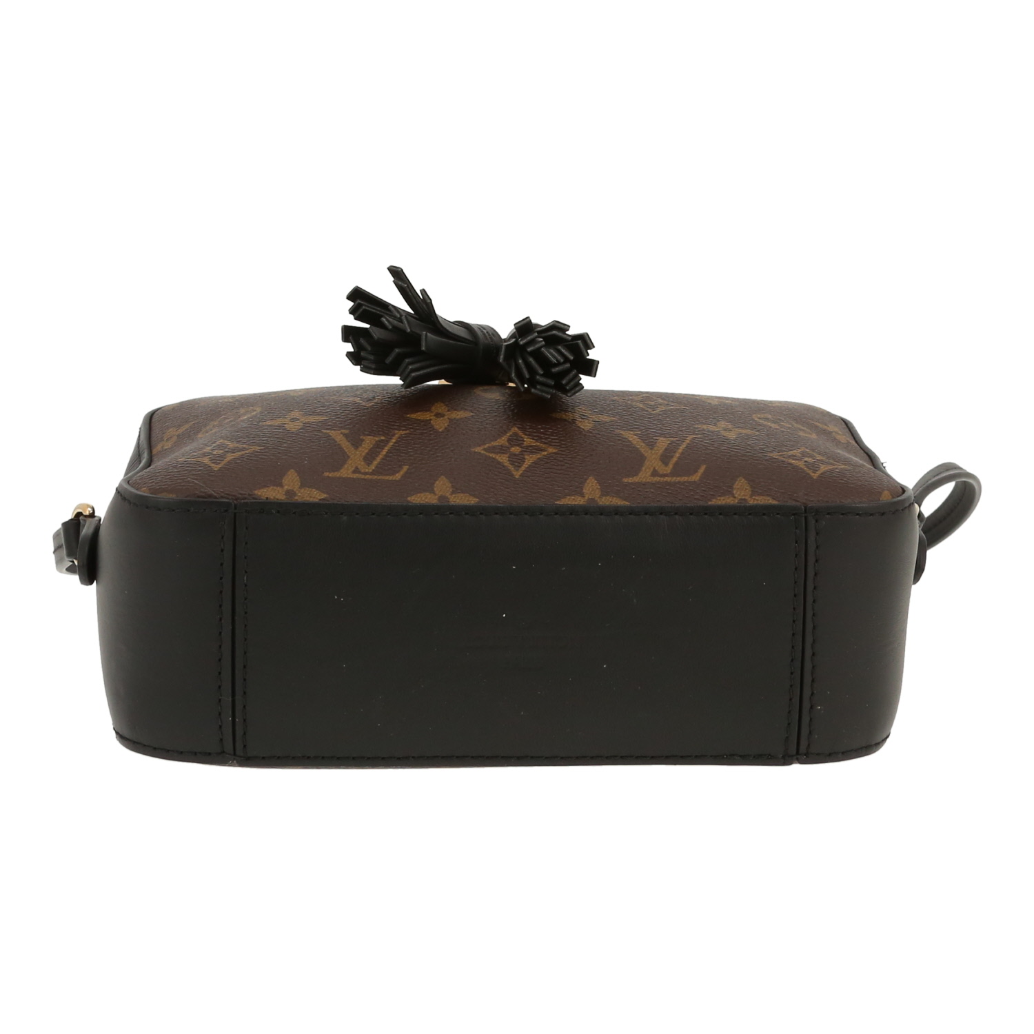 Louis Vuitton  Saintonge shoulder bag  in brown monogram canvas  and black leather - Detail D1