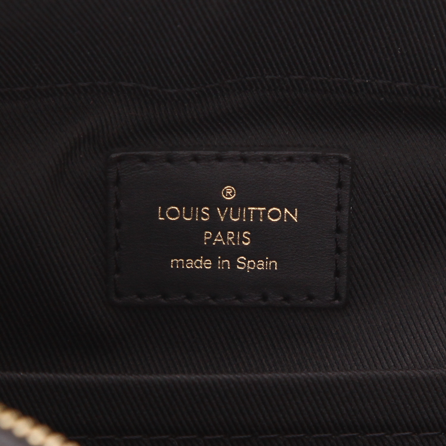 Borsa a tracolla Louis Vuitton  Saintonge in tela monogram marrone e pelle nera - Detail D2