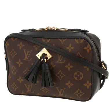 Borsa a tracolla Louis Vuitton  Saintonge in tela monogram marrone e pelle nera