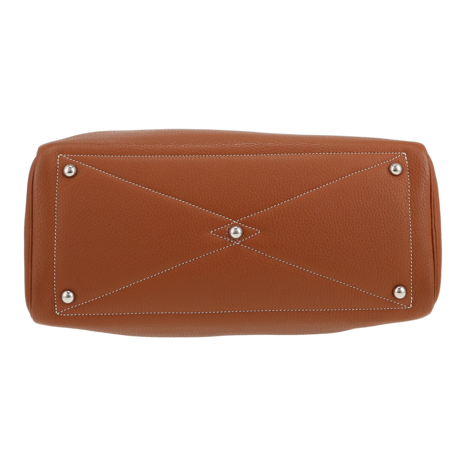 Hermès  Victoria handbag  in gold togo leather - Detail D1