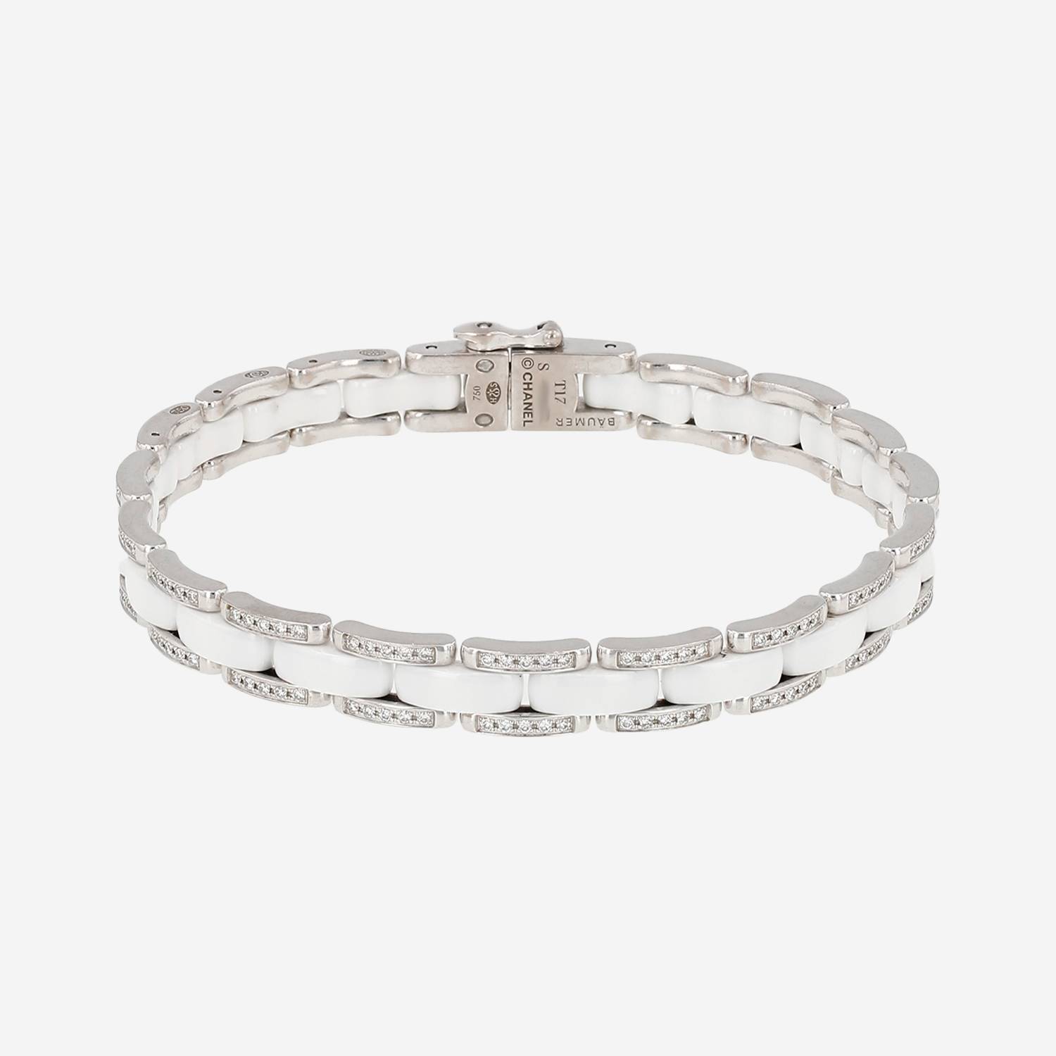 Flexible Chanel Ultra bracelet in white gold, ceramic and diamonds