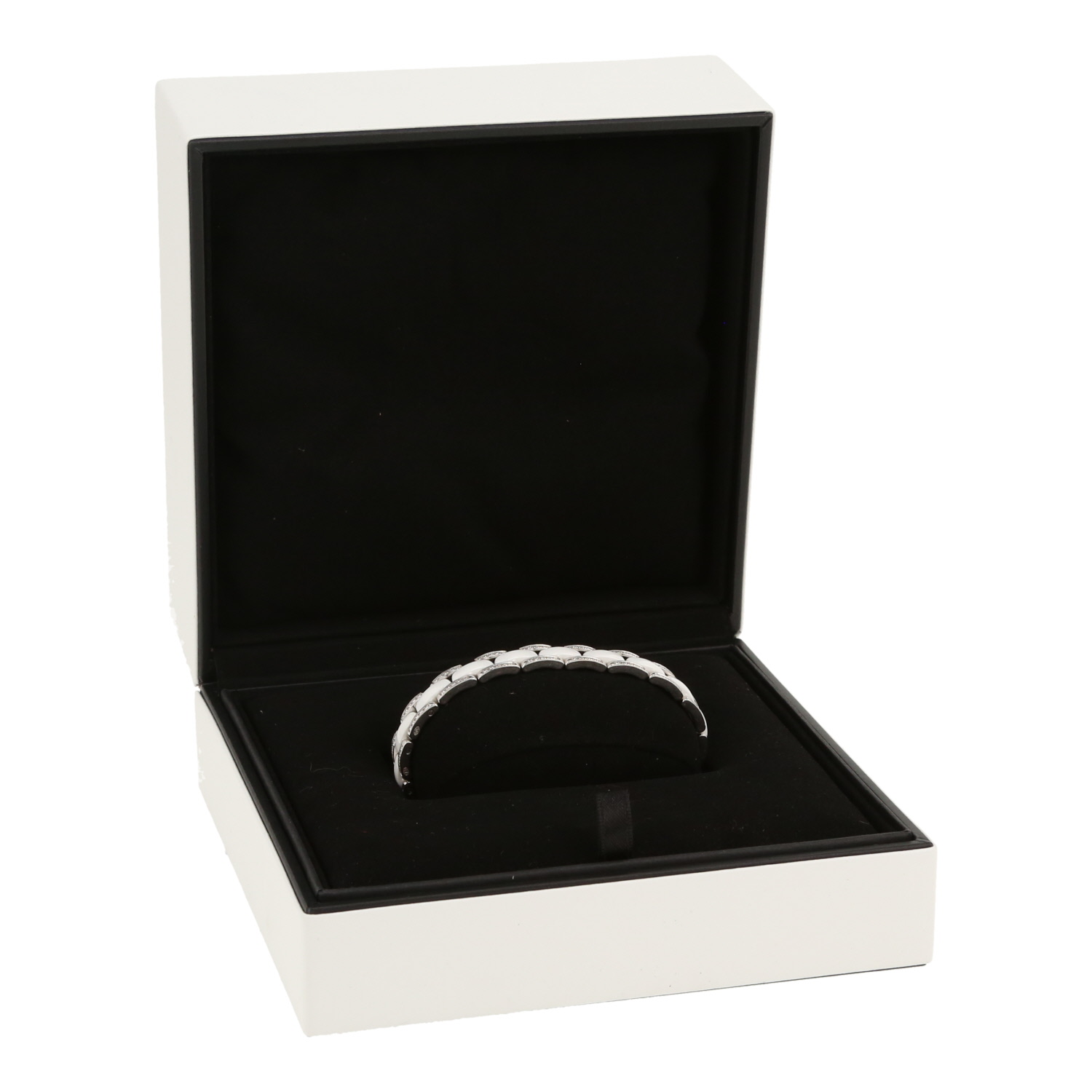 Bracciale flessibile Chanel Ultra in oro bianco, ceramica e diamanti