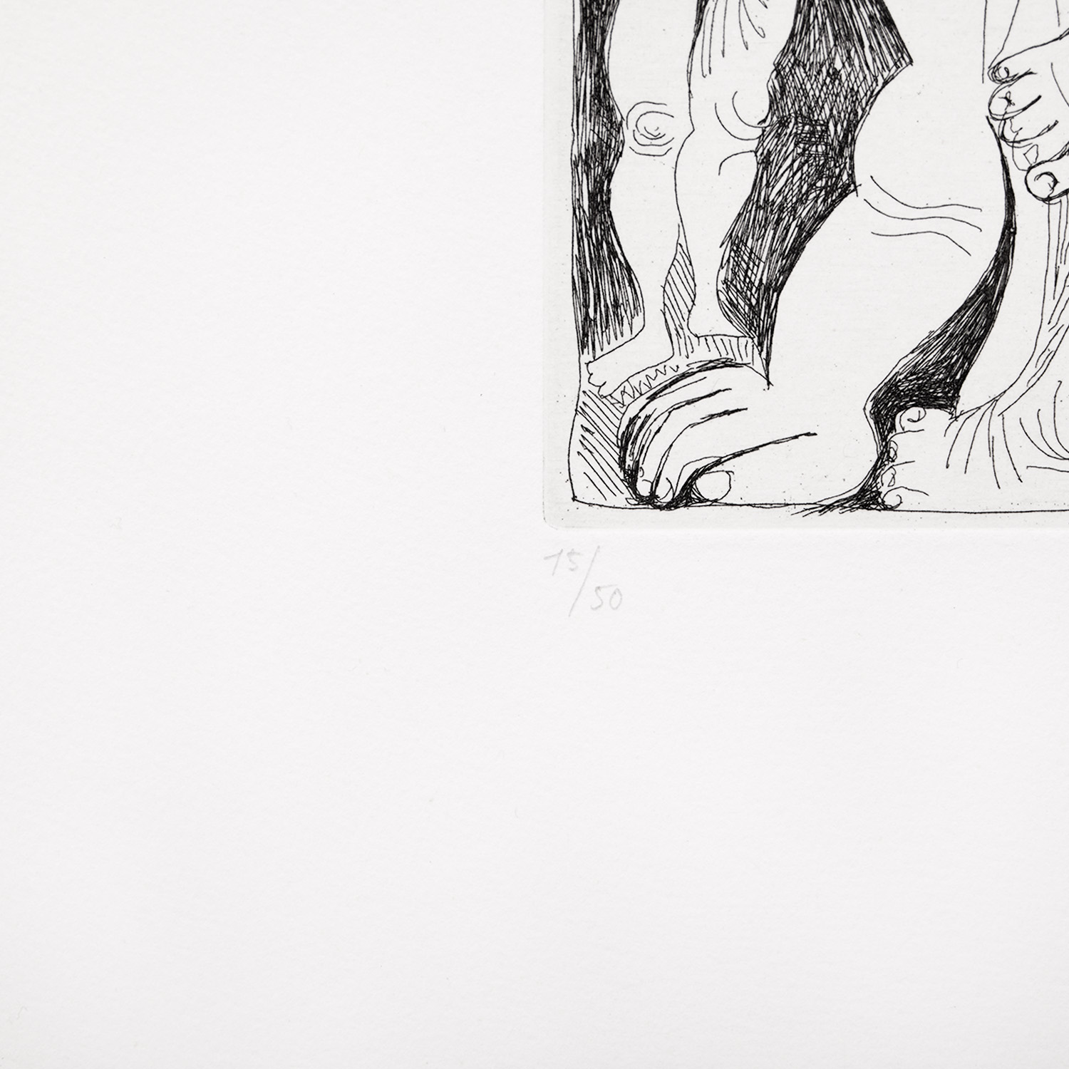 Viel homme et femme, avec un jeune athlète et un nain - 1970 - Detail D4