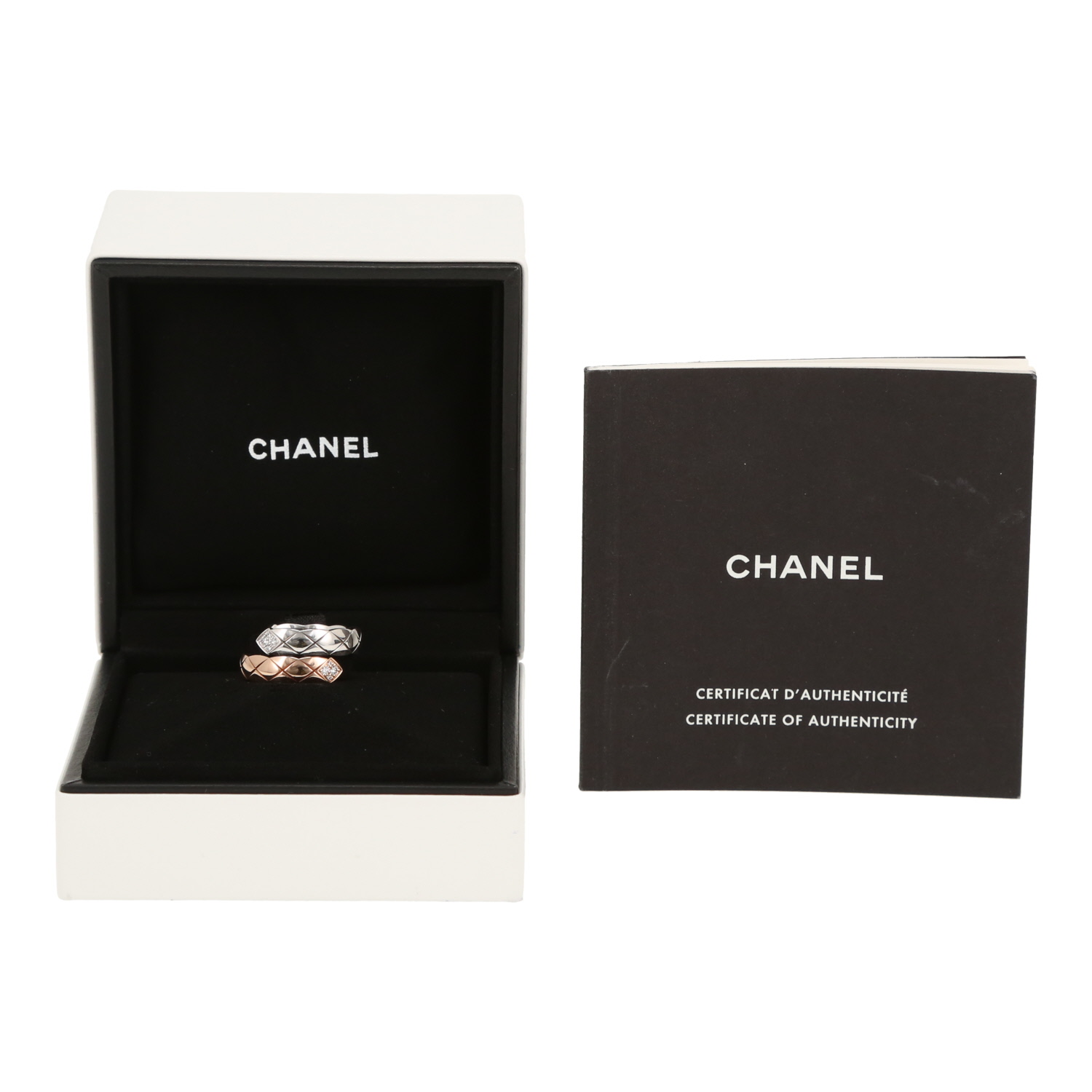 Anello Chanel Coco Crush in oro beige, oro bianco e diamanti - Detail D2