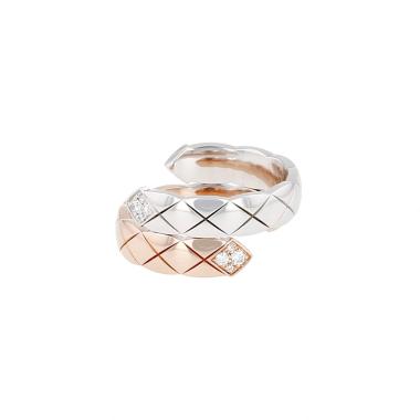 Chanel Coco Crush ring in beige gold, white gold and diamonds