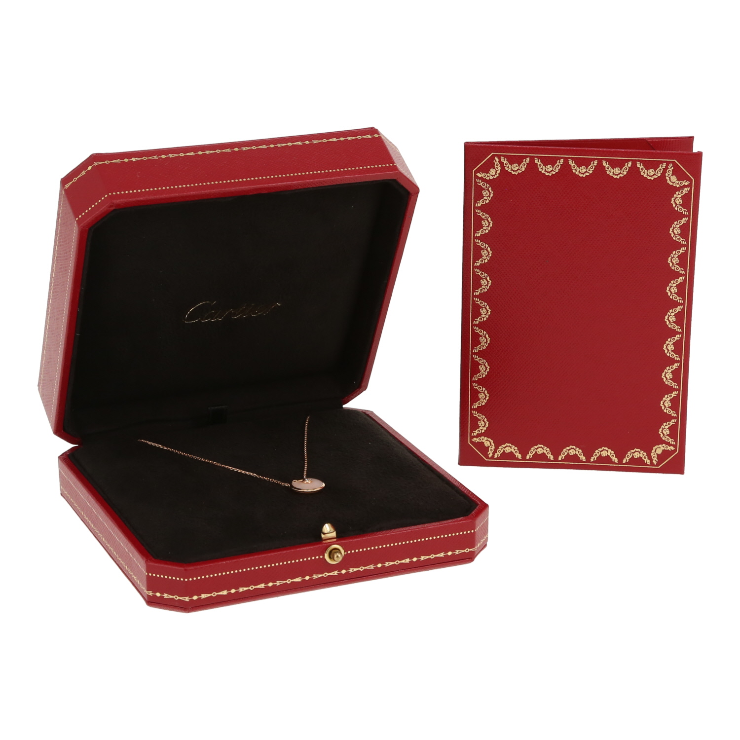 Collar Cartier Amulette talla XS de oro rosa, diamante y ópalo rosa - Detail D2