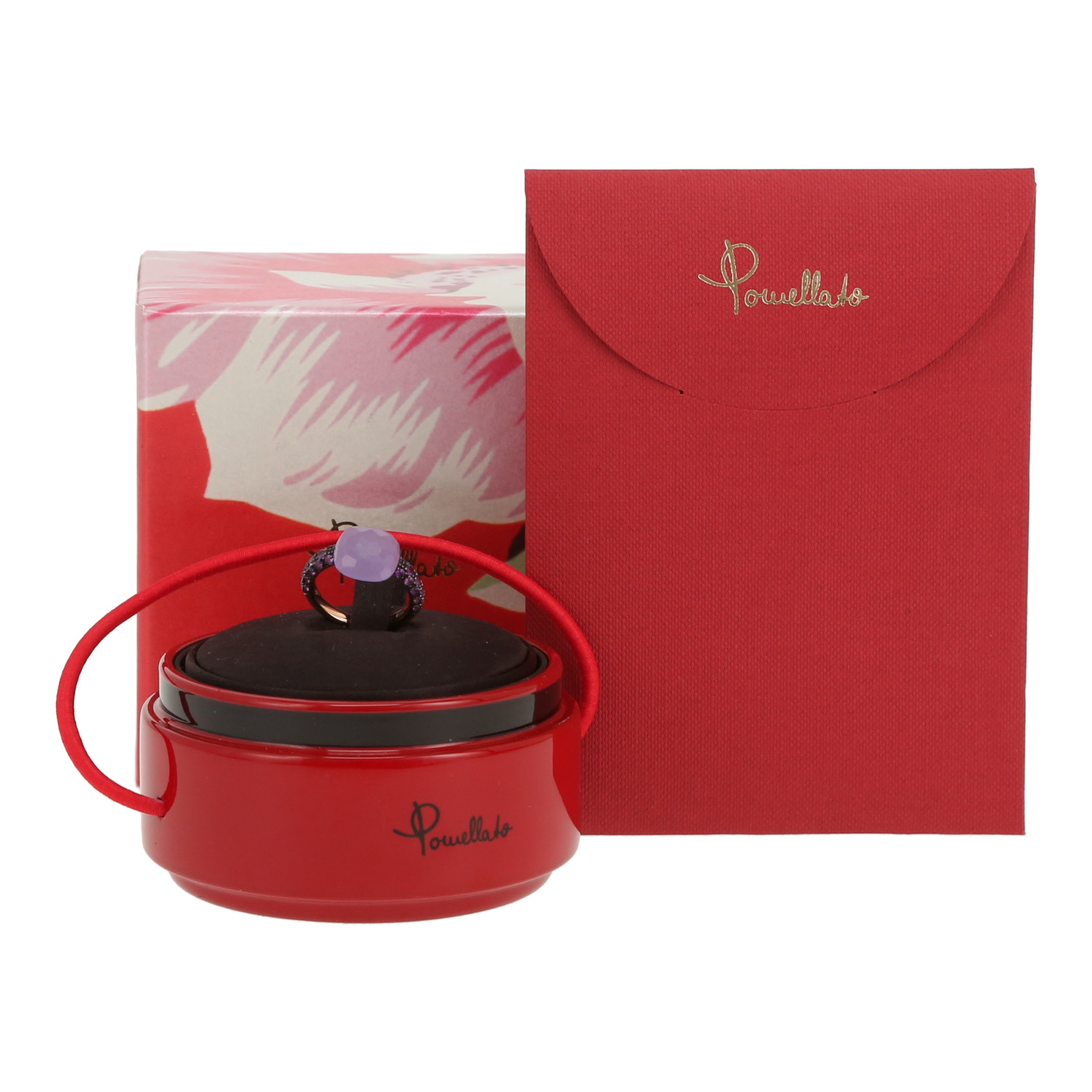 Sortija Pomellato Capri de oro rosa, jade y amatistas - Detail D2