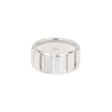 Bague Chaumet Class One en or blanc, diamants et caoutchouc