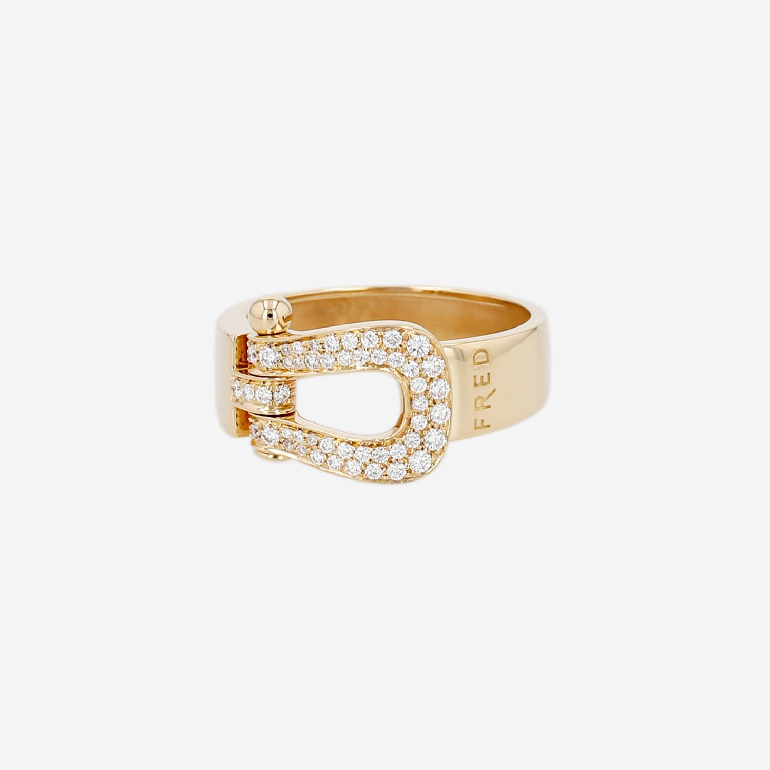 Fred Force 10 large model ring in yellow gold and diamonds