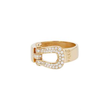Fred Force 10 large model ring in yellow gold and diamonds