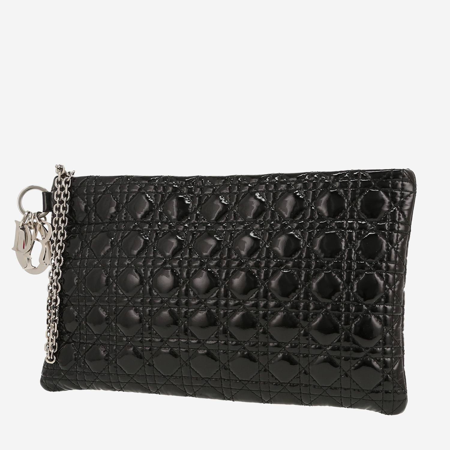 Bolsito de mano Dior   en charol negro
