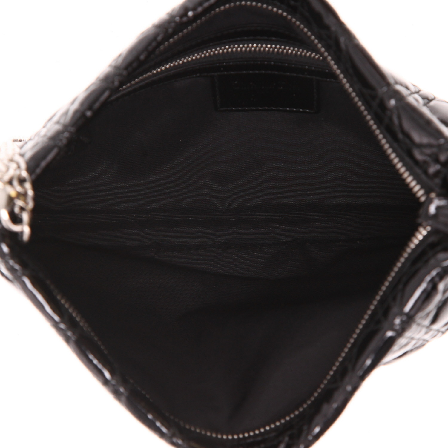 Bolsito de mano Dior   en charol negro - Detail D3