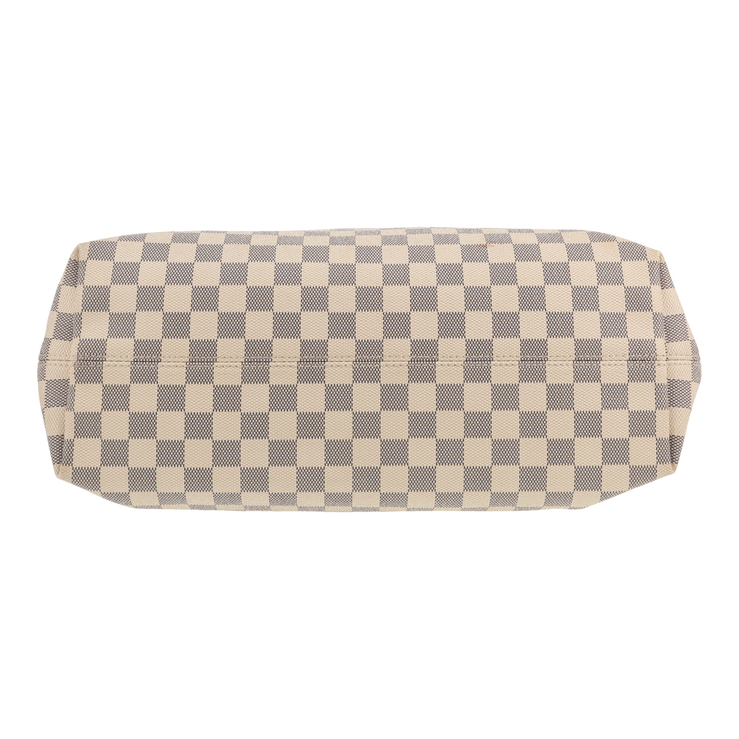 Louis Vuitton  Delightful bag worn on the shoulder or carried in the hand  in azur damier canvas  and natural leather - Detail D1