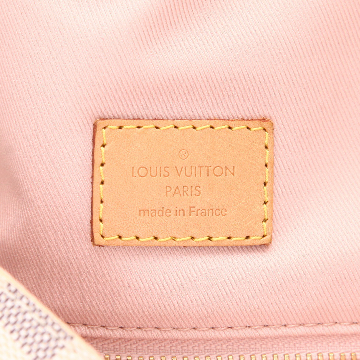Louis Vuitton  Delightful bag worn on the shoulder or carried in the hand  in azur damier canvas  and natural leather - Detail D2