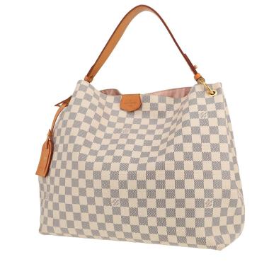 Sac porté épaule ou main Louis Vuitton  Delightful en toile damier azur et cuir naturel