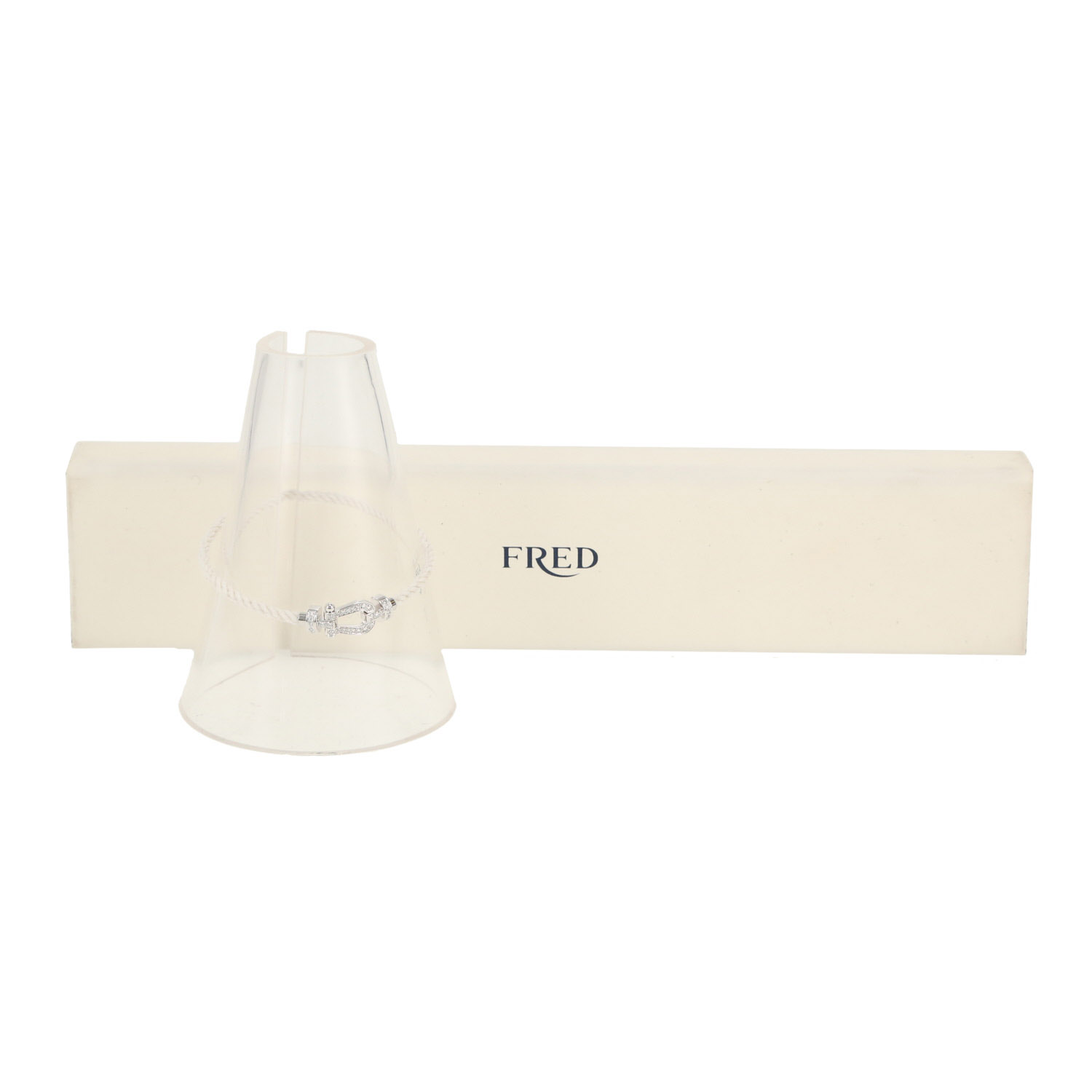 Fred Force 10 medium model bracelet in white gold and diamonds