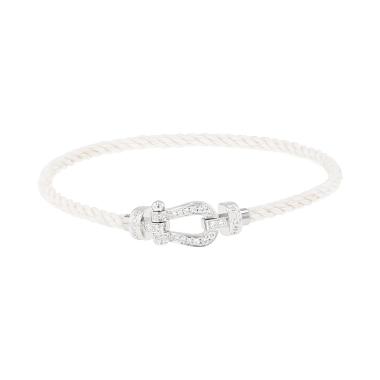 Bracelet Fred Force 10 moyen modèle en or blanc et diamants