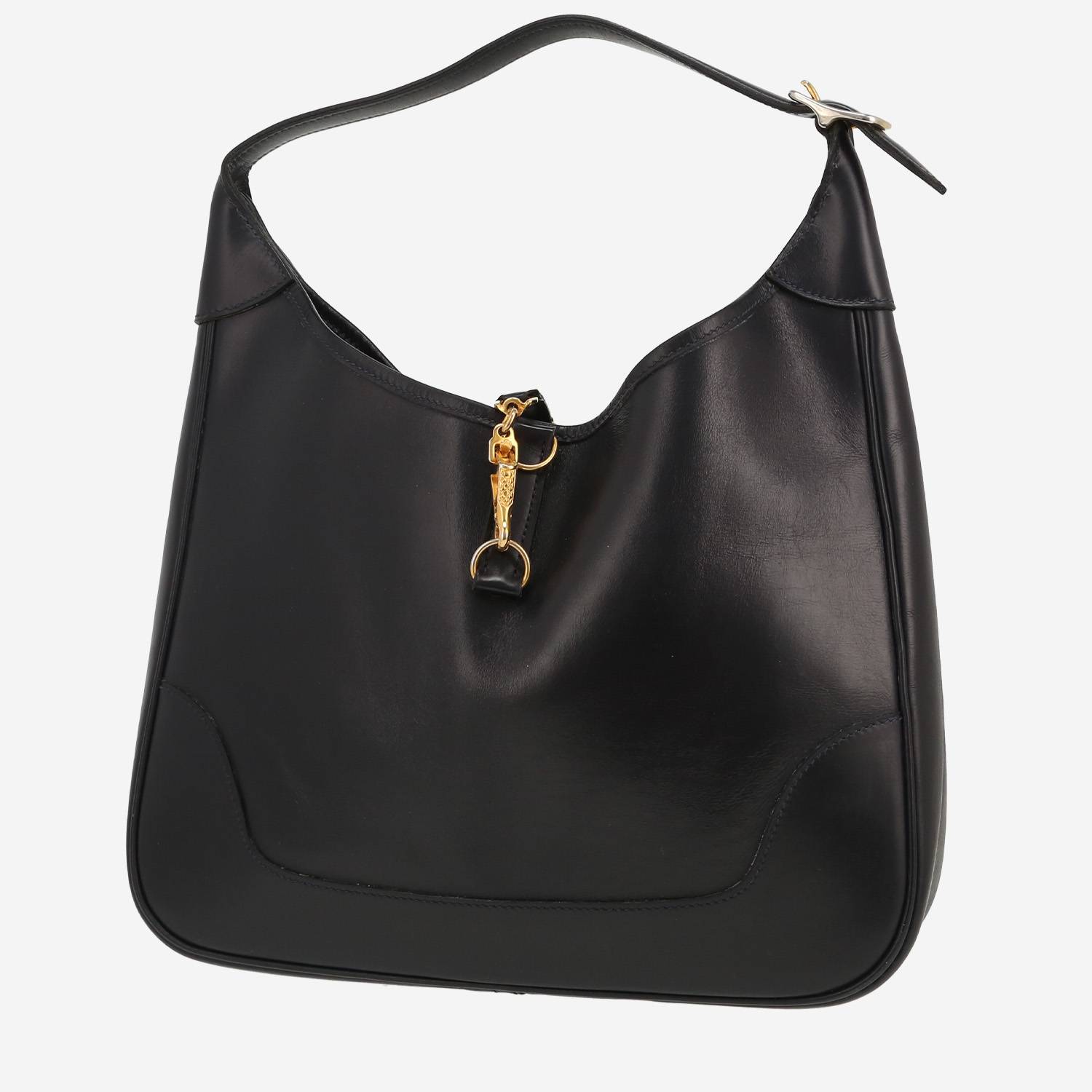 Sac porté épaule ou main Hermès  Trim en cuir box bleu-marine