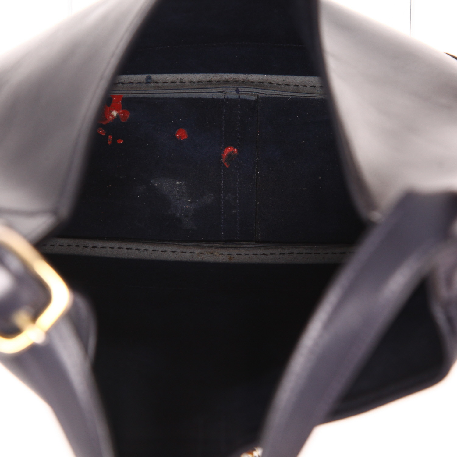 Hermès  Trim bag worn on the shoulder or carried in the hand  in navy blue box leather - Detail D3