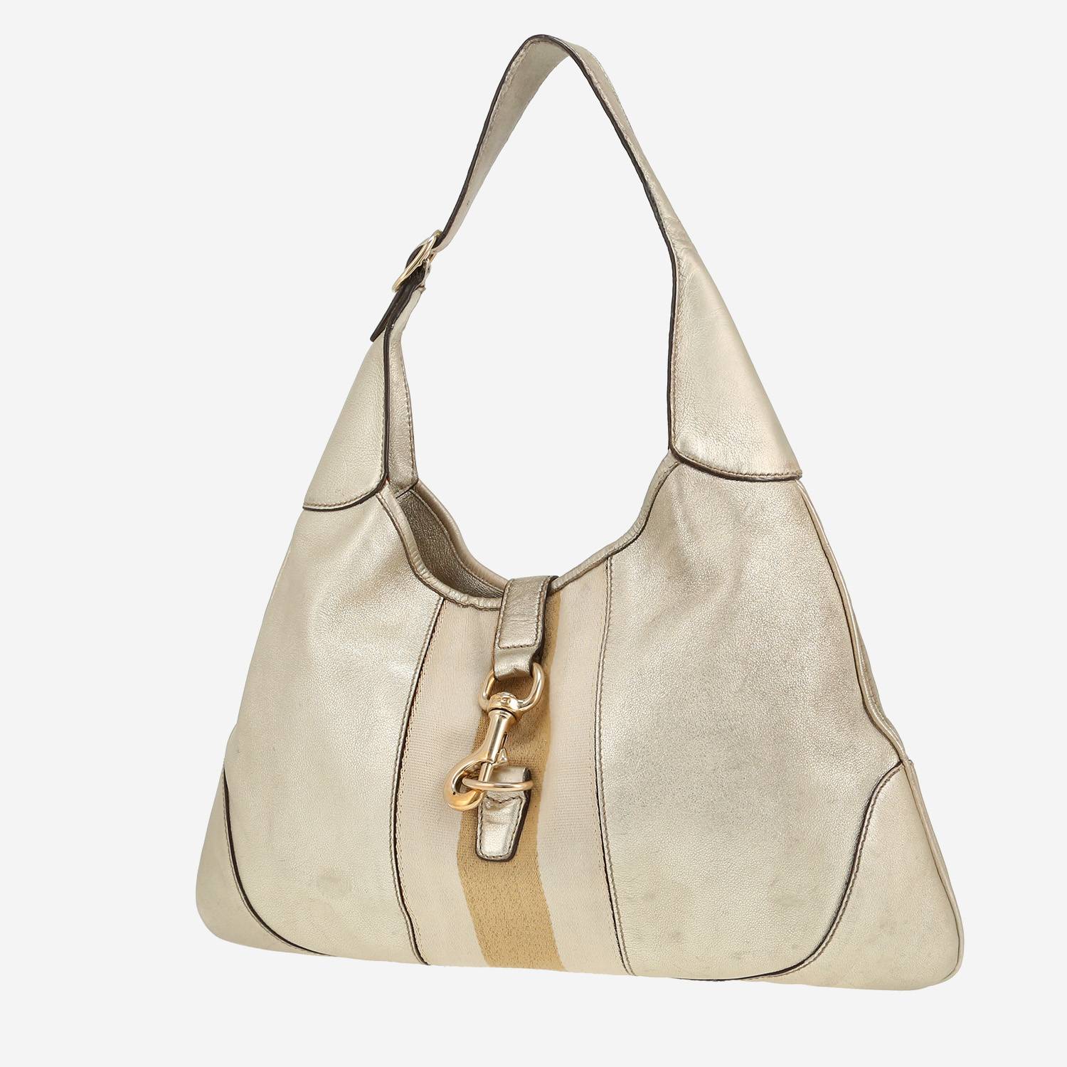 Sac à main Gucci  Jackie en cuir doré et toile bicolore