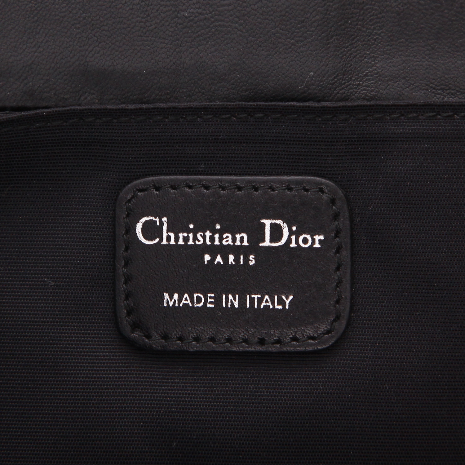 Pochette Dior  Vintage en cuir noir - Detail D2