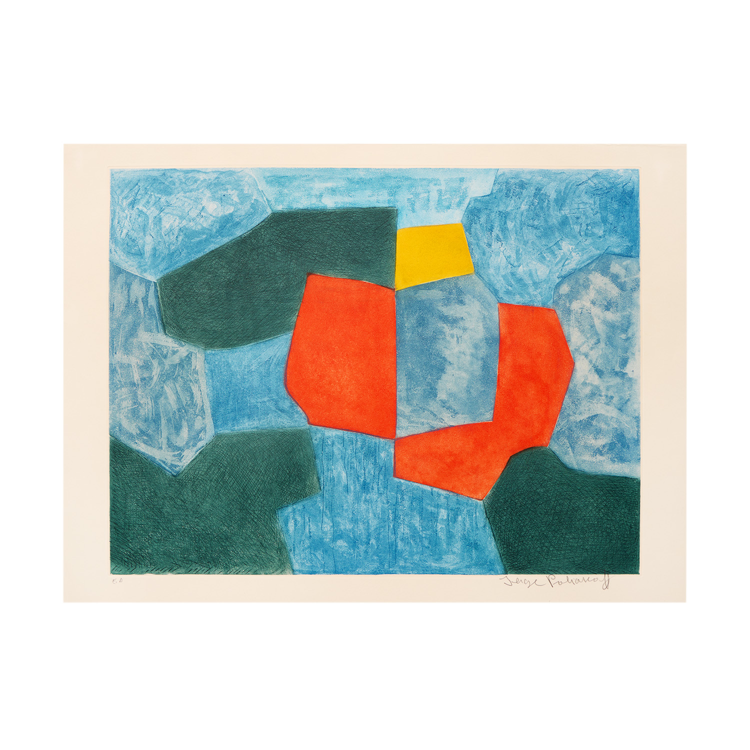 Composition verte, bleue, jaune - 1968 - Detail D1