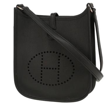 Sac bandoulière Hermès  Mini Evelyne en cuir epsom noir