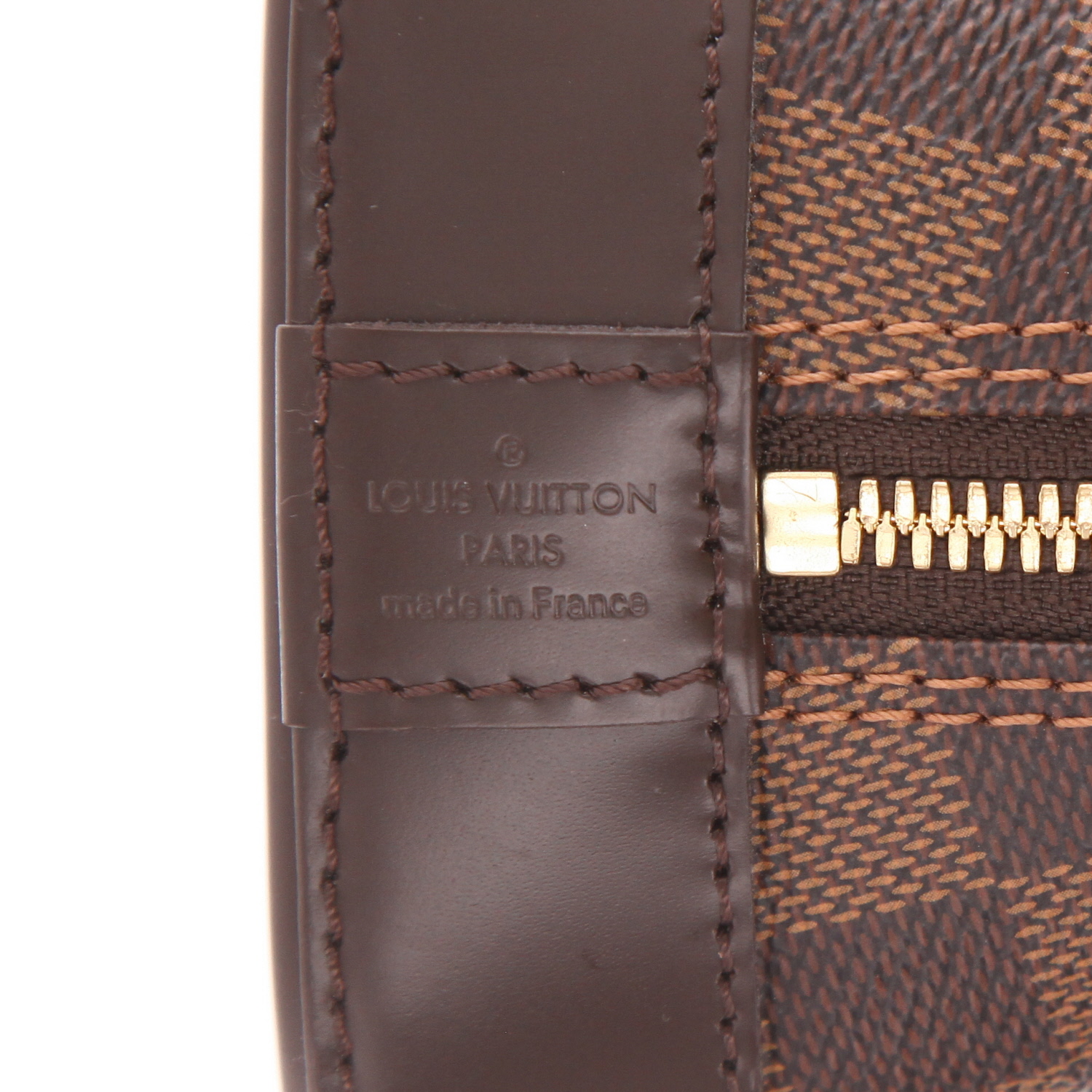 Louis Vuitton   handbag  in ebene damier canvas  and brown leather - Detail D2