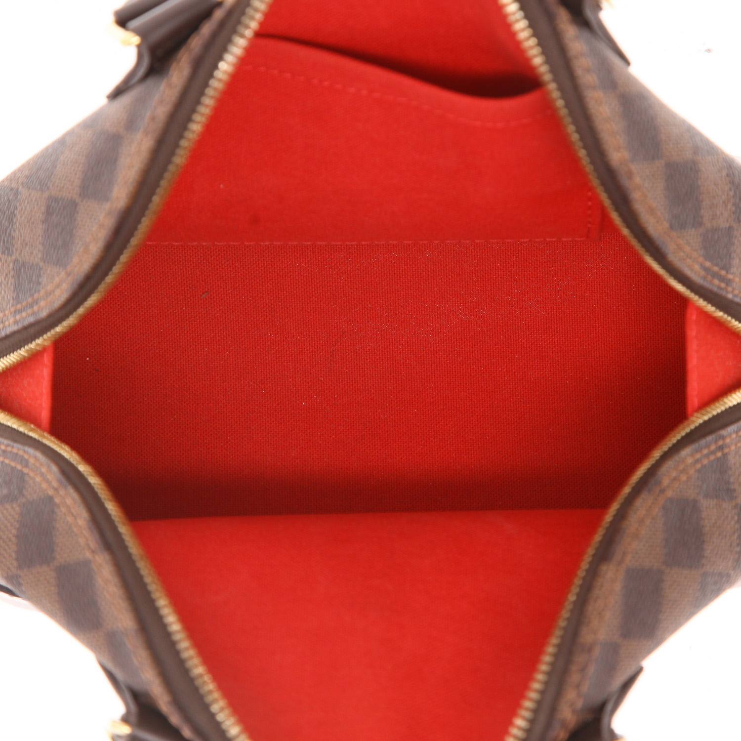 Louis Vuitton   handbag  in ebene damier canvas  and brown leather - Detail D3