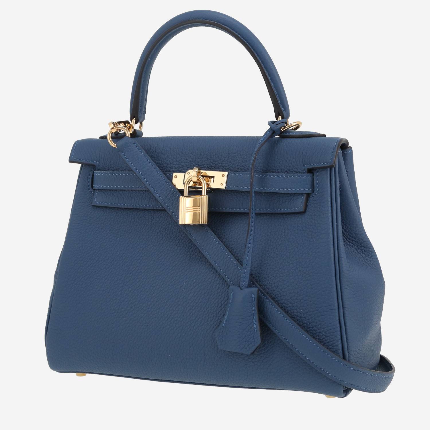 Hermès  Kelly 25 cm handbag  in blue togo leather