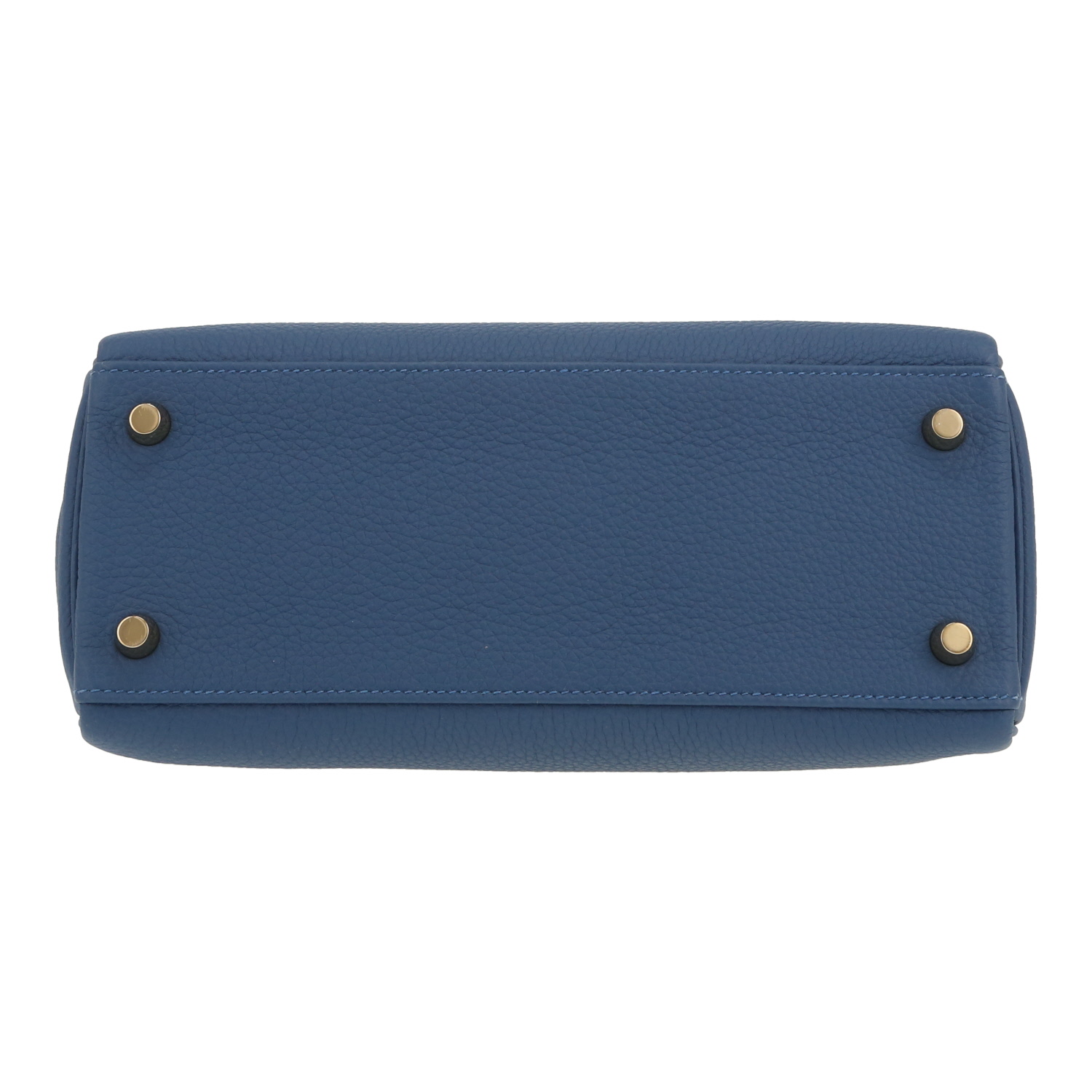 Hermès  Kelly 25 cm handbag  in blue togo leather - Detail D1