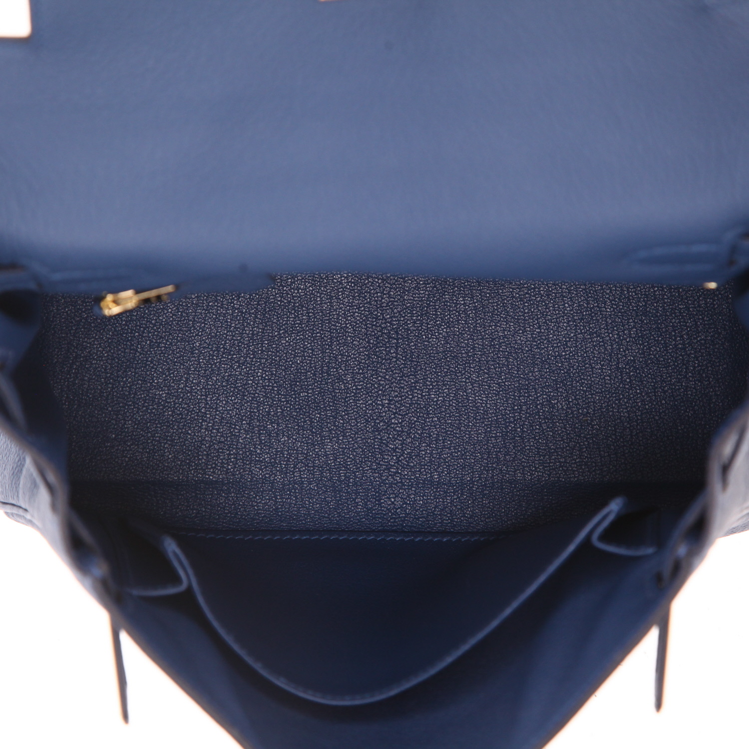 Hermès  Kelly 25 cm handbag  in blue togo leather - Detail D3