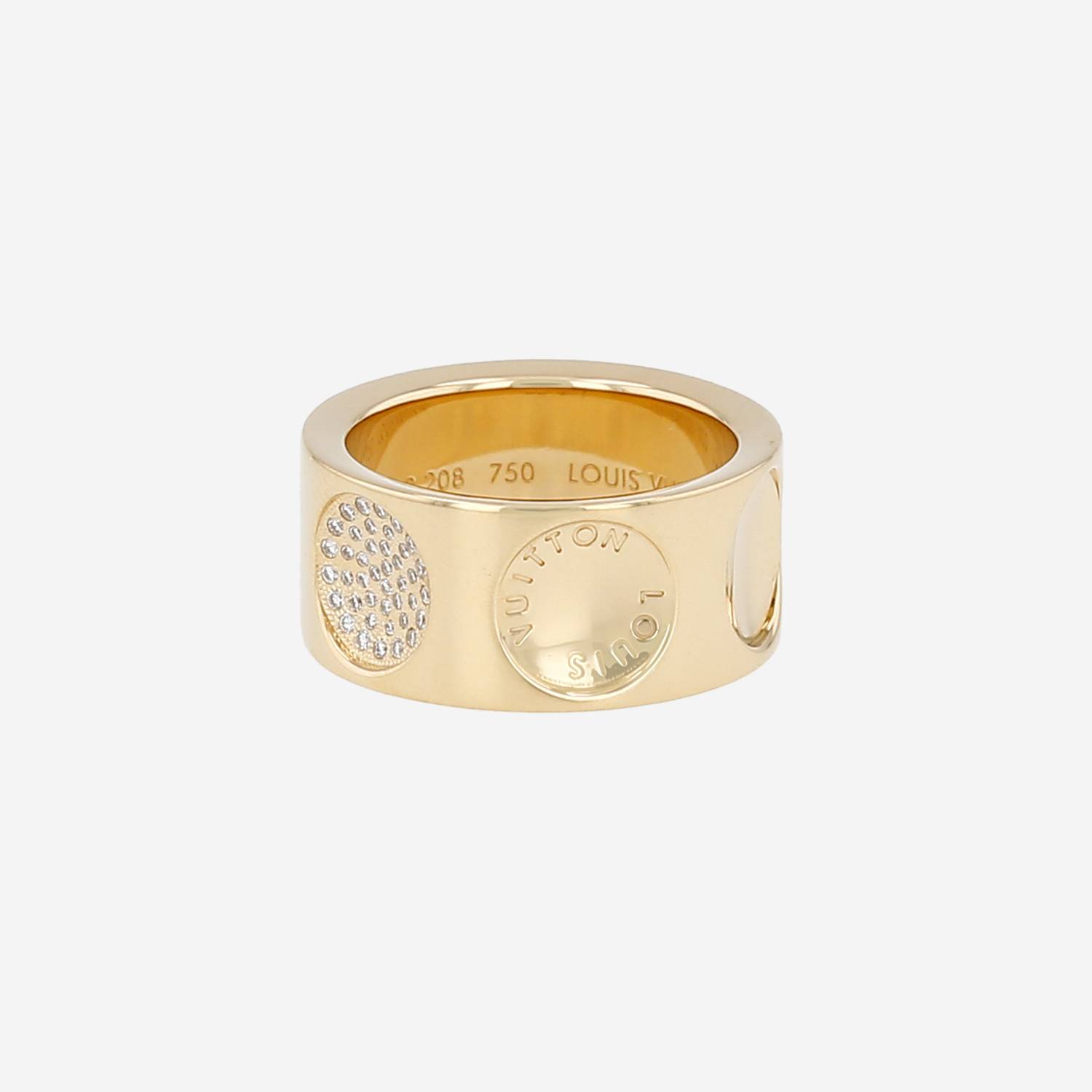 Louis Vuitton Empreinte large model ring in yellow gold and diamonds